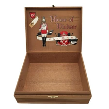 Vintage House Of Windsor Palmas Cedar Wood Cigar Box 15 cents 1950s brass metal