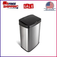 Nine Stars Automatic Kitchen Trash Can, 13.2 Gallon Stainless Steel Motion Senso