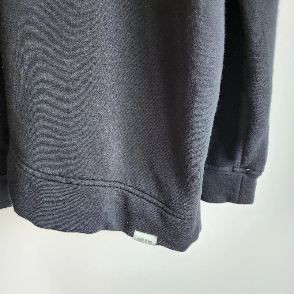 Orvis Mens Fleece Sweater Round Neck Black XXL Soft Touch - Image 3 of 4