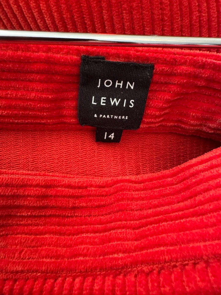 John Lewis Women’s Rust RedCord Wrap Skirt Knee Length Size 16 - Image 3 of 4