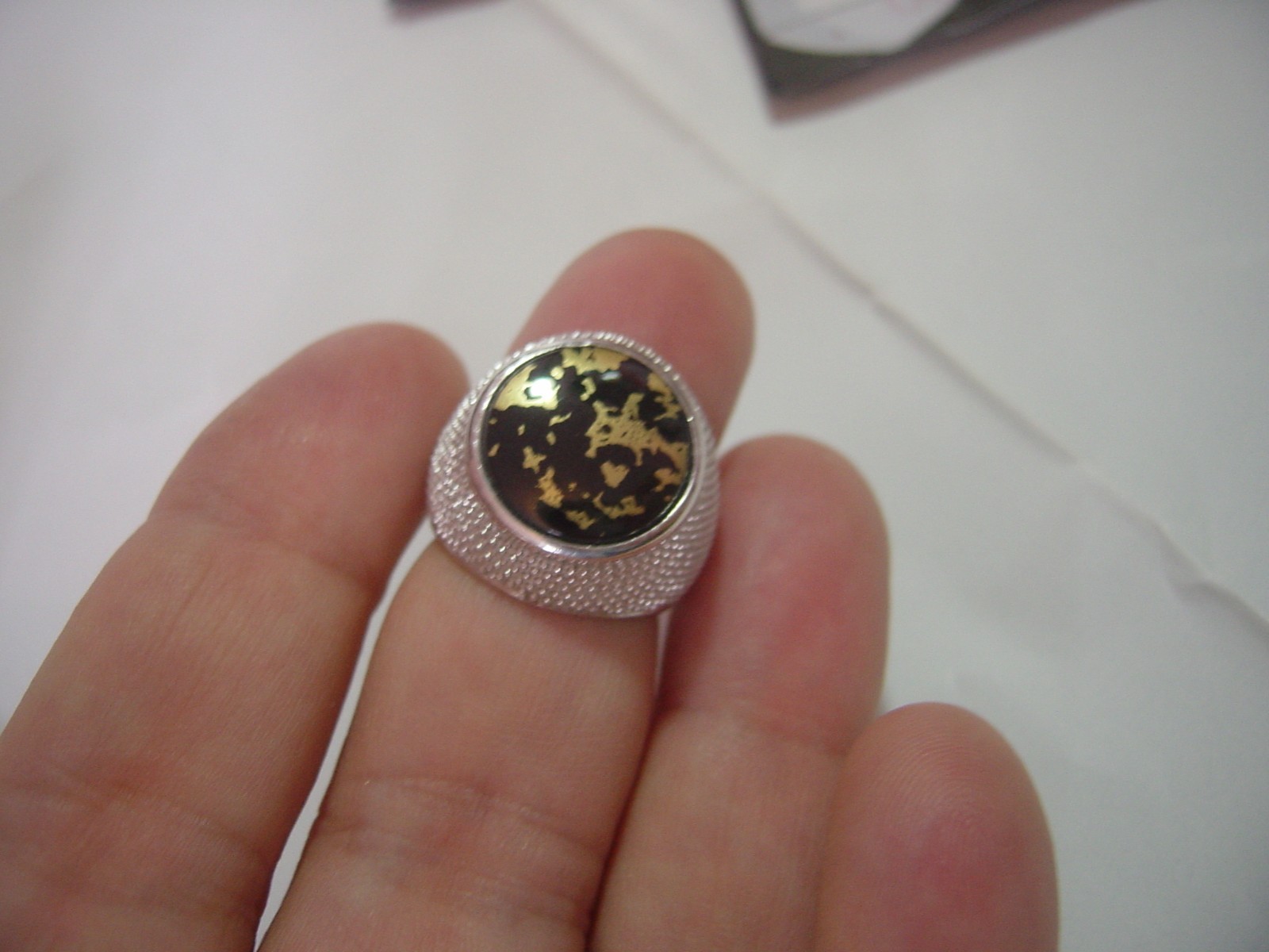 SOLID SILVER HEAVY RING-SUPERB GENUINE "NATURAL" … - image 14