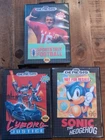 Joe Montana's NFL Football- Cyborg Justice and Sonic The Hedgehog Sega Game Lot