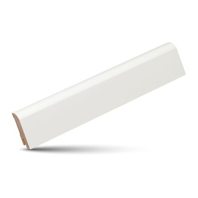 Sockelleiste weiß Kiefer Massivholz abgerundet | RAL9010 lackiert | 18x58 mm | 2