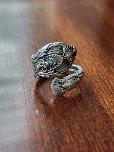 Wallace Sir Christopher Sterling Silver Spoon Ring 8.3g Size 6