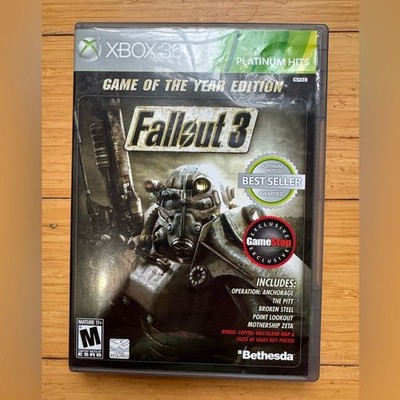 Fallout 3 GOTY (Microsoft Xbox 360 2009) Platinum Hits GameStop Exclusive No Map