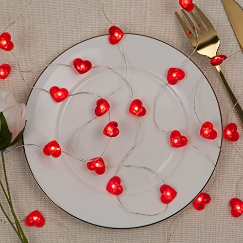 Valentine’s Day Fairy String Lights 10FT 40 LEDs Fairy Lights Red Heart - Picture 6 of 8