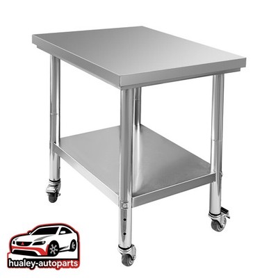Stainless Steel New Work Table 24 x 30 x 32 Inch Prep Table with 4 Casters
