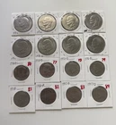 Kennedy Half Dollars & Ike Dollars Mixed Lot 16 Coins 1971-1997 US Coins Lot