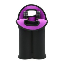 Two Bottle Insulated Neoprene Wine Carrier Tote Bag Wine Bottle Holder Cooler