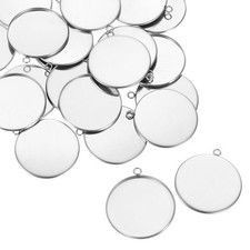 20Pcs 30mm Stainless Steel Cabochons Setting Blank Base Silver