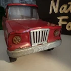VINTAGE 1960's METAL RED TONKA JEEP PICK UP TRUCK TOY 9" PRESSED STEEL.