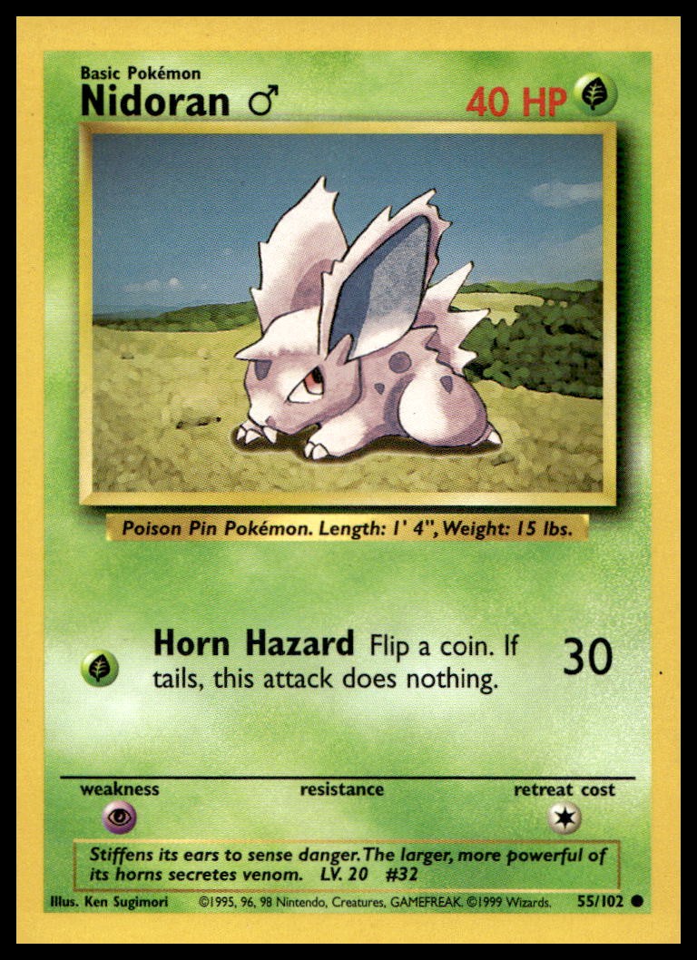 Base Set (Shadowless) #055/102 Nidoran M