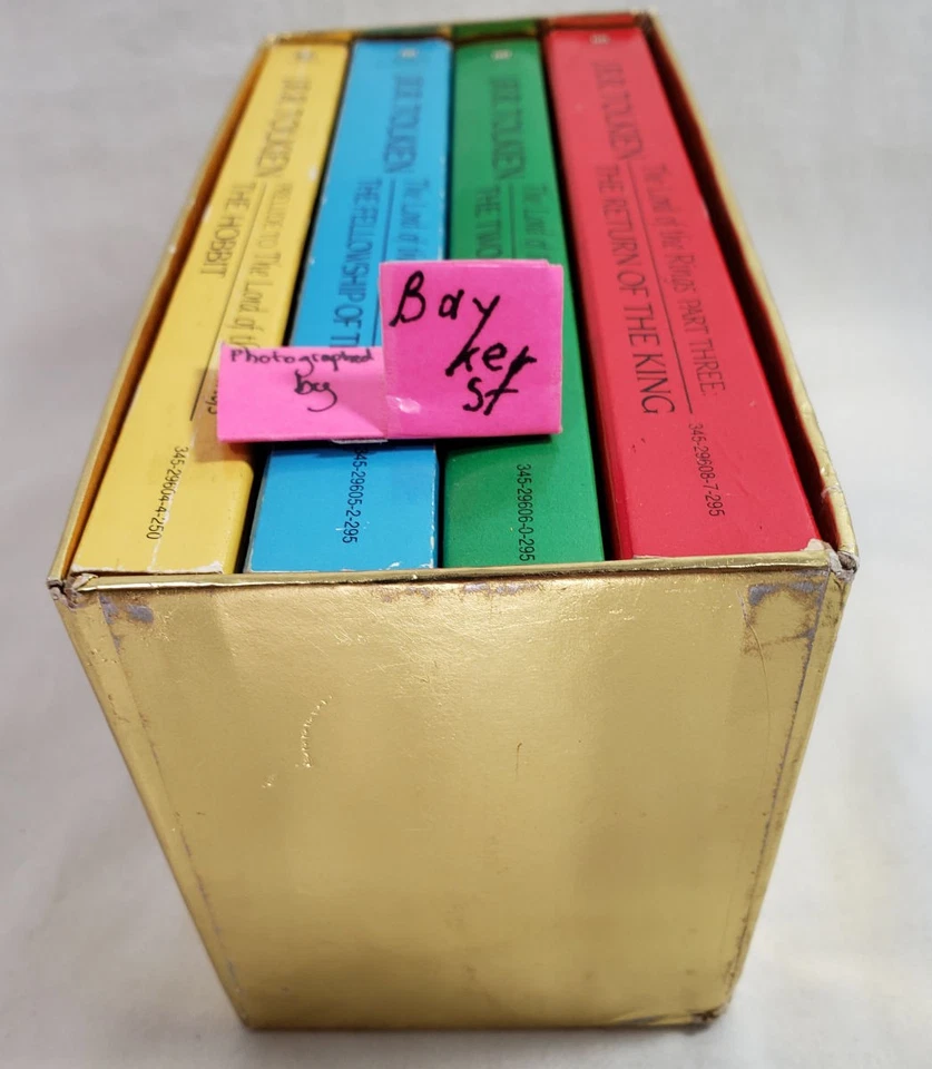 Lord of the Rings Tolkien Complete 4 Book Paperback Box Set gold 1982 Ballantine Foto 4 de 4