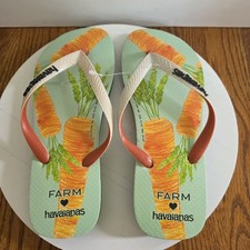 Havaianas Farm Rio Carrots Flip Flops Womens 9/10 Mens 8 EUR 41/42 Thongs Orange