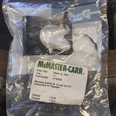 McMaster-Carr 41735K48 Mounting Bracket For 1/4 and 3/8 NPT Compressed Air Reg