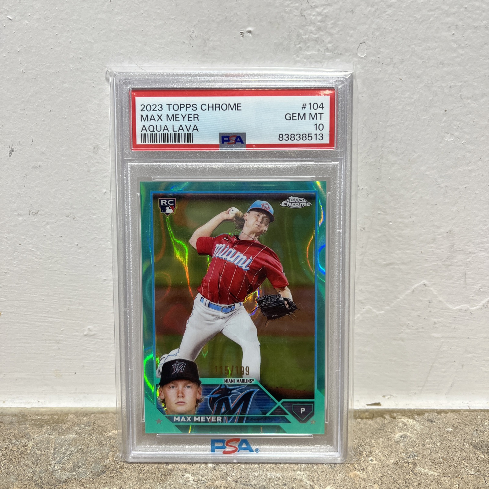 2023 Topps Chrome Aqua Lava Refractor /199 Max Meyer #104 PSA 10 GEM MINT RC