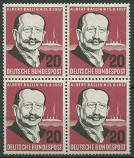Federal 1957 Albert Ballin 266 v Block of 4 MNH