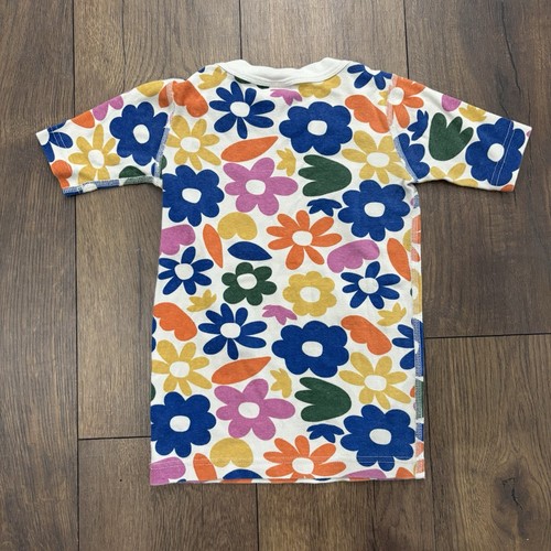Hanna Andersson Flower Print Fitted Short Sleeve Shirt, Size 140 cm / US 8 - Picture 2 of 6