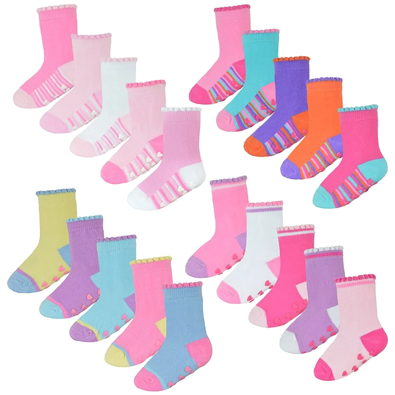 Baby Girls Slipper Socks by Sock Snob , 10 Pack Cotton Non Slip Socks
Opens in a new window or tab