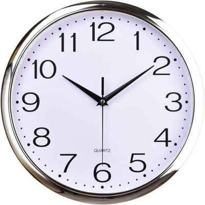 Outpicker moderne Wanduhr 12 Zoll/30 cm leise nicht tickende Batterie C-silber 
