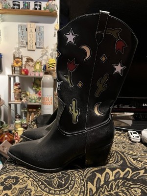 Dolce Vita Lassie Floral Western Cutout Boots Size 9 Brand New Without Tags