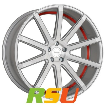 Corspeed Deville silver-brushed-surface / Undercut Color Trim rot 9x21'' ET40 ...