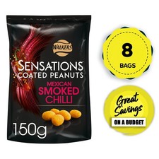 Sensations Peanuts Snack Smoked Chilli Coated Bundle of 8 x 150g Bags