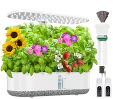 Large Hydroponics Growing System 14 Pods, Indoor Herb Garden with LED Grow Li...