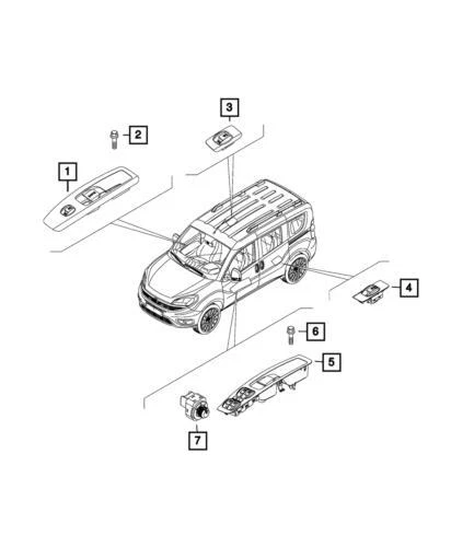 Bisel interruptor ventana eléctrica Ram ProMaster City original Mopar 2015-2022 5XY78LXHAA Foto 4 de 4