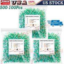 500x Solder Seal Sleeve Heat Shrink Butt Wire Terminal Connector Green 18-16AWG