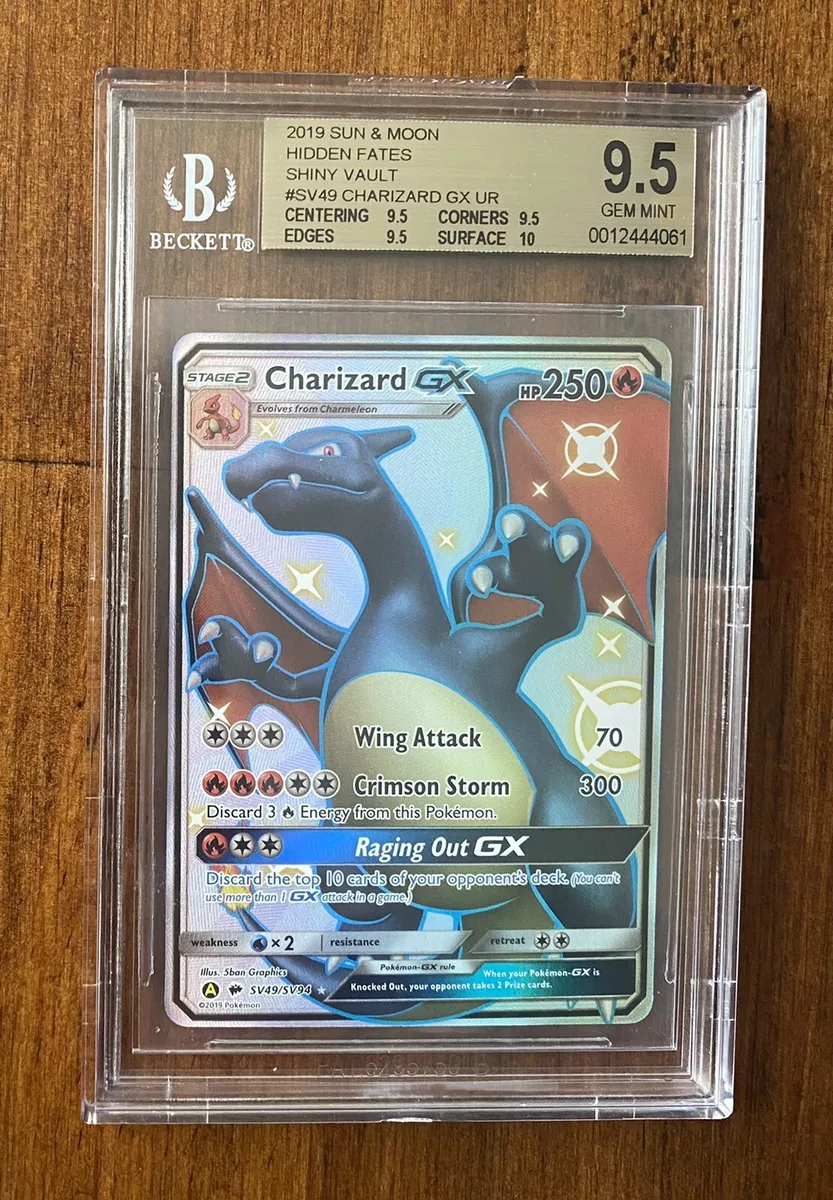 Pokemon BGS 9.5 GEM MINT Shiny Charizard GX Hidden Fates SV49/SV94