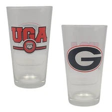 Boelter Brands Licensed NCAA Letterman 16oz Pint Glass (Georgia Bulldogs)