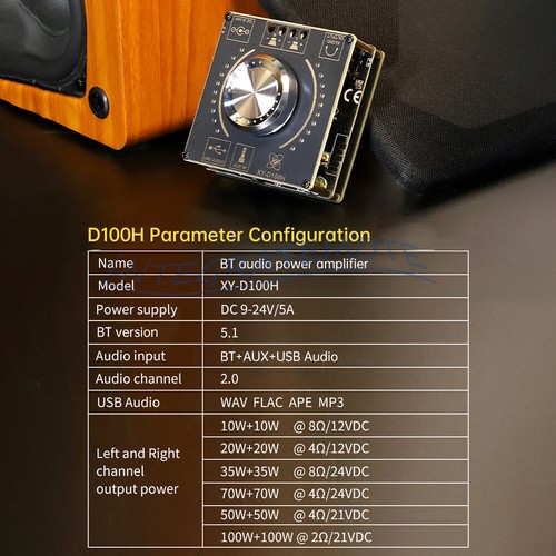 HIFI Bluetooth Digital Audio Amplifier Board 2.0 Channel Power Amplifier 100W*2 - Bild 8 von 13
