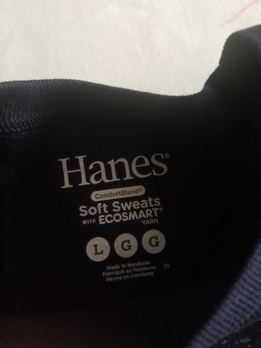 Hanes Boy's Soft Sweats Sweatshirt Blue Navy "Football" Size L (10-12) - Picture 6 of 13