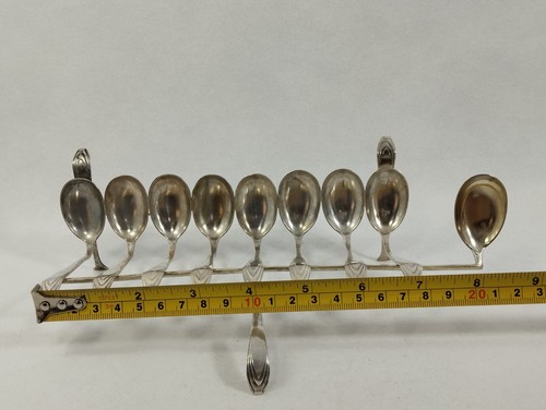 Alte Silberlöffel Judaica Chanukka Menora Handarbeit - Bild 6 von 10