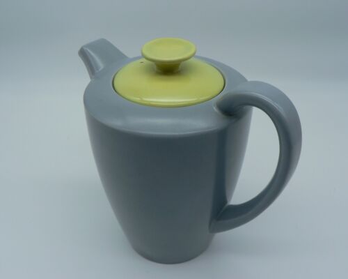 POOLE POTTERY LIME YELLOW & MOONSTONE GREY 1.5PT COFFEE POT PERFECT C102 VINTAGE - Picture 11 of 17