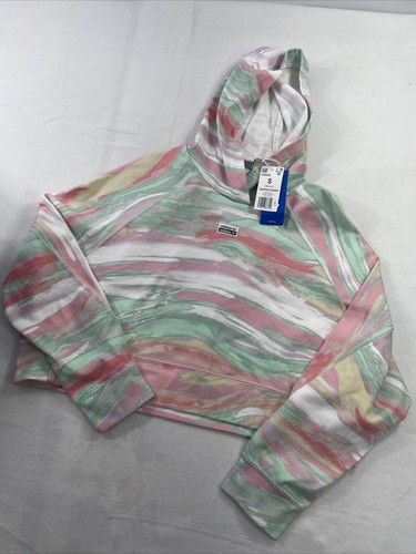 Adidas Cropped Hoodie Womens Size Small Marble Print NWT $70 Multicolor - Picture 1 of 7