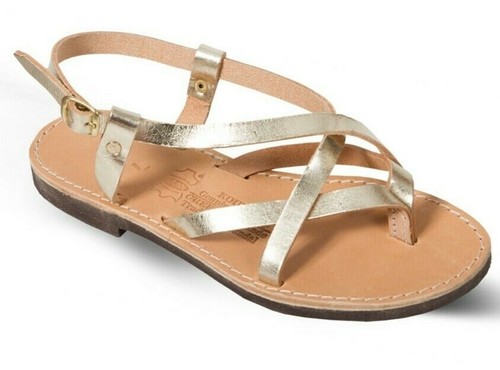 Damen-Ledersandalen im antiken griechischen Stil handgefertigt römische Gladiatorenschuhe flach - Bild 9 von 9