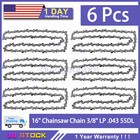 6 Pack Chainsaw Chain For Stihl MS170 MS180 017 019 023 16 Inch .043 3/8 LP 55DL