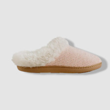 Isotoner Signature Women's Pink Chenille Hoodback Slippers Shoes Sz 6.5-7