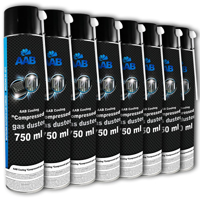 8 x AABCOOLING Druckluftspray 750 ml Air Duster Reinigung Druckluftreini ger