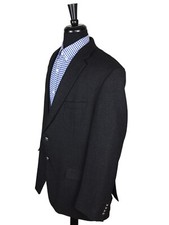Lauren Ralph Lauren Mens Logo Metal Button Charcoal Wool Sport Coat Blazer 48R