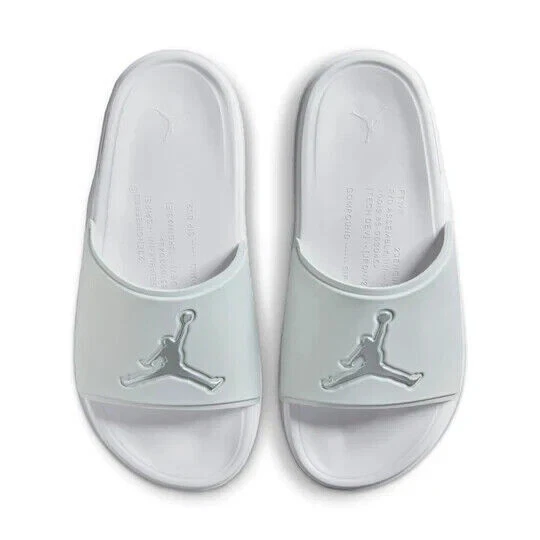 Sandalo Nike Jordan Jumpman Slide grigio argento metallizzato taglia 9 FQ1598 002 nuovo