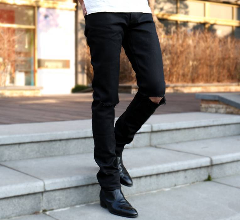 Saint laurent Paris S/S 16 398563 Y869L black rip denim
