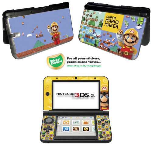 Super Mario Maker Vinyl Skin Sticker for Nintendo 3DS XL - Afbeelding 1 van 1