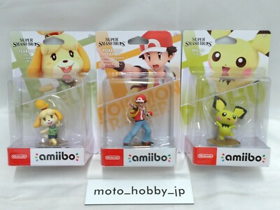 NEW Nintendo amiibo Pichu & Pokemon Trainer & Shizue Super Smash Bros. 3 SET