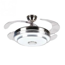 42 Retractable Ceiling Fans 3 Colors Light Bluetooth Music Led Chandelier