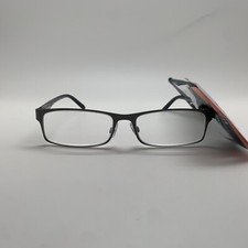 D774 Foster Grant TECH DREW GUN 2.50 Reading Glasses READERS STAINLESS STEEL