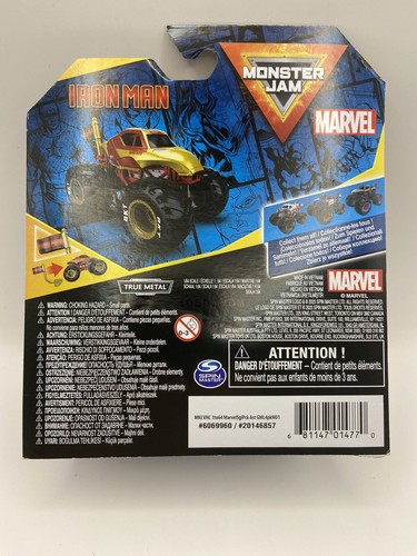 Camión Monster Jam Series Iron Man Marvel Serie 1 2024 con bandera del equipo 1:64 nuevo en caja - Imagen 3 de 3