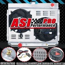 For 1967-1970 Ford Mustang Mercury/68-70 Cougar XR7 V8 3 ROW Radiator+Shroud Fan